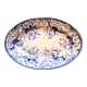 Plat ovale Creil Montereau, série Flora en bleu, modèles aux liserons