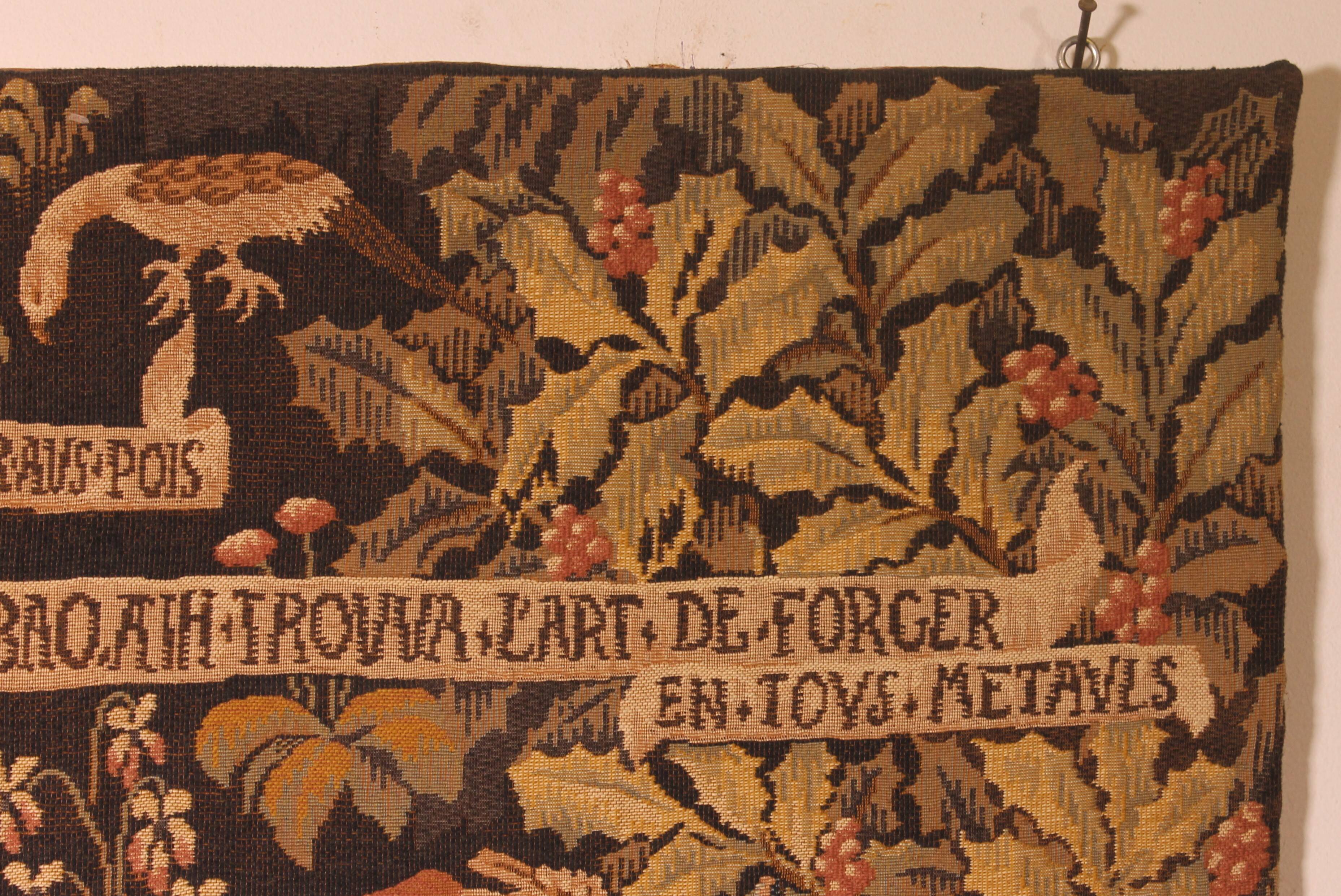 tapisserie représentant la pesée et l'art de forger
