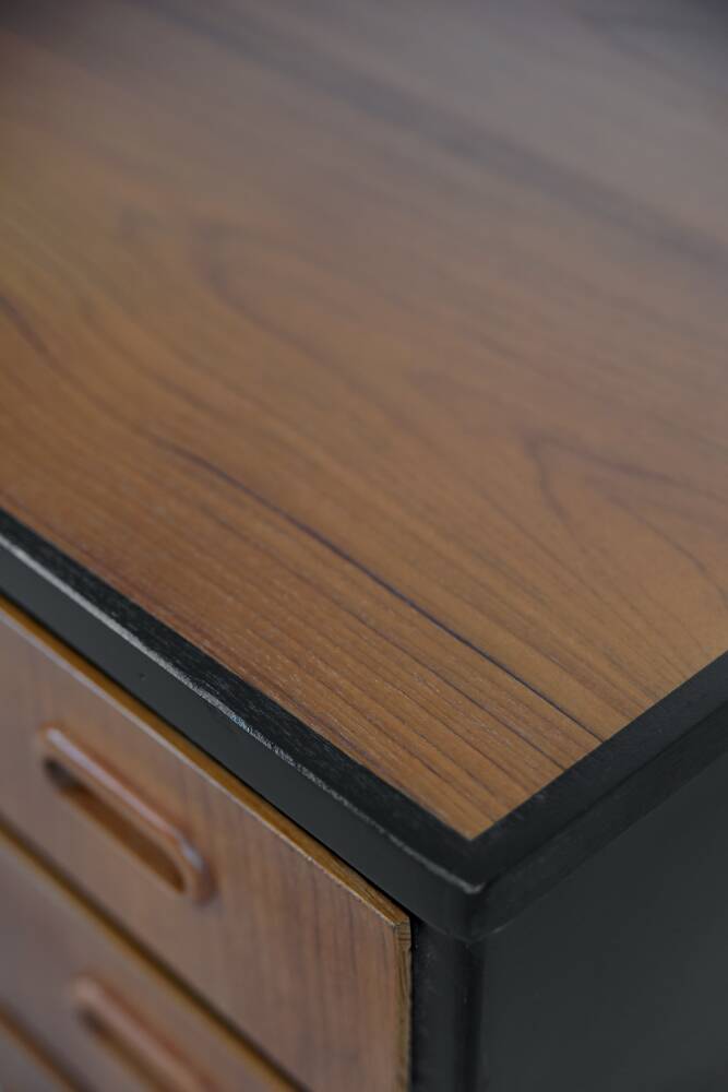 Vintage Swedish teak desk, mid-century modern, 1960s.