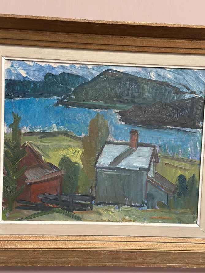 Swedish Oil on Panel – “Dockstafjärden” by Harald Öman