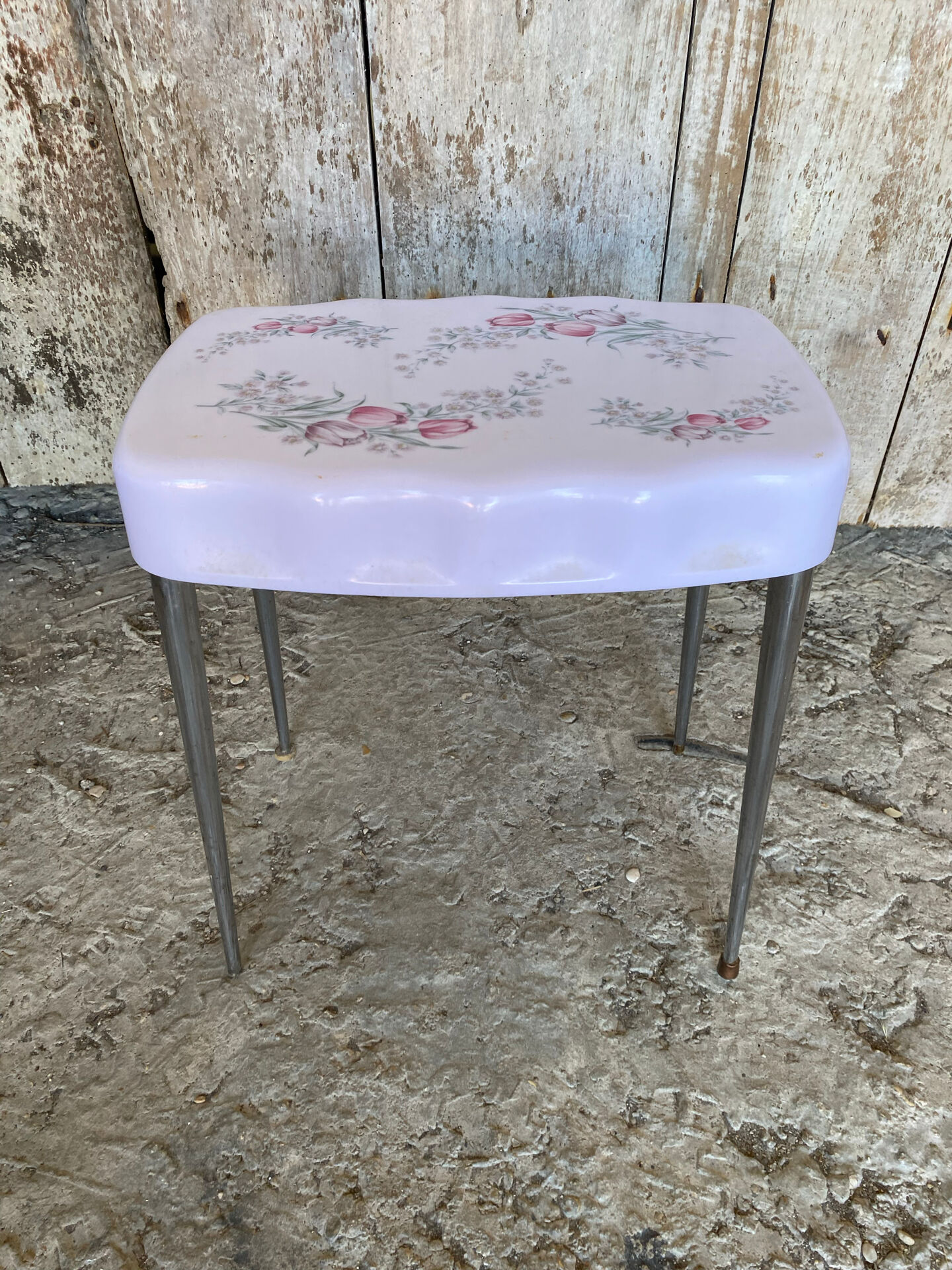 Vintage Bathroom Stool GILAC 1480 Bakelite + Chrome Compass Legs