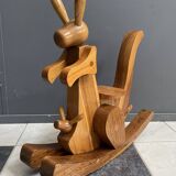 kangourou en bois (cheval à bascule)