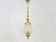 Suspension, brass chandelier and engraved glass globe with 2 lights. Louis XV style. 60s