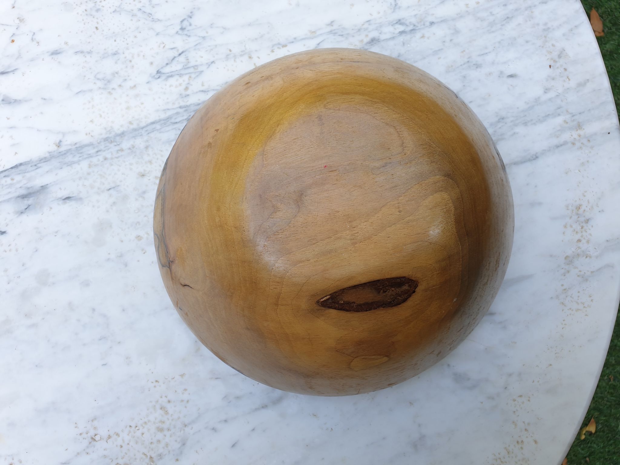 Salad bowl made of solid olive wood