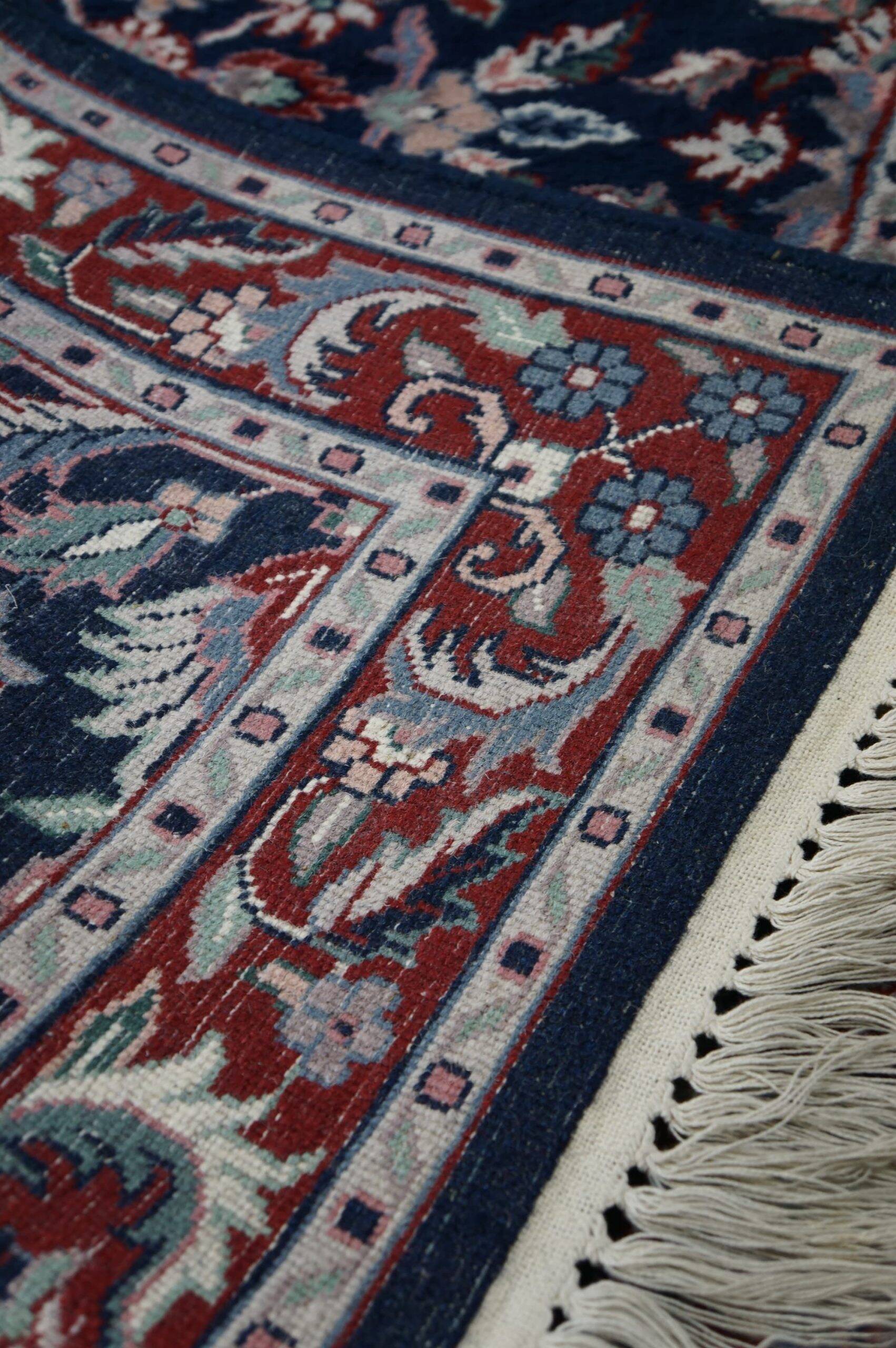 Beautifully Colored Blue Oriental Rug with Floral Pattern, 150 x 90 cm