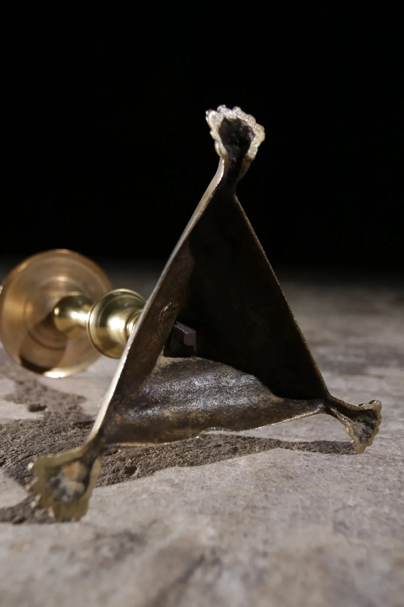 17th-century French brass candlestick – circa 1690