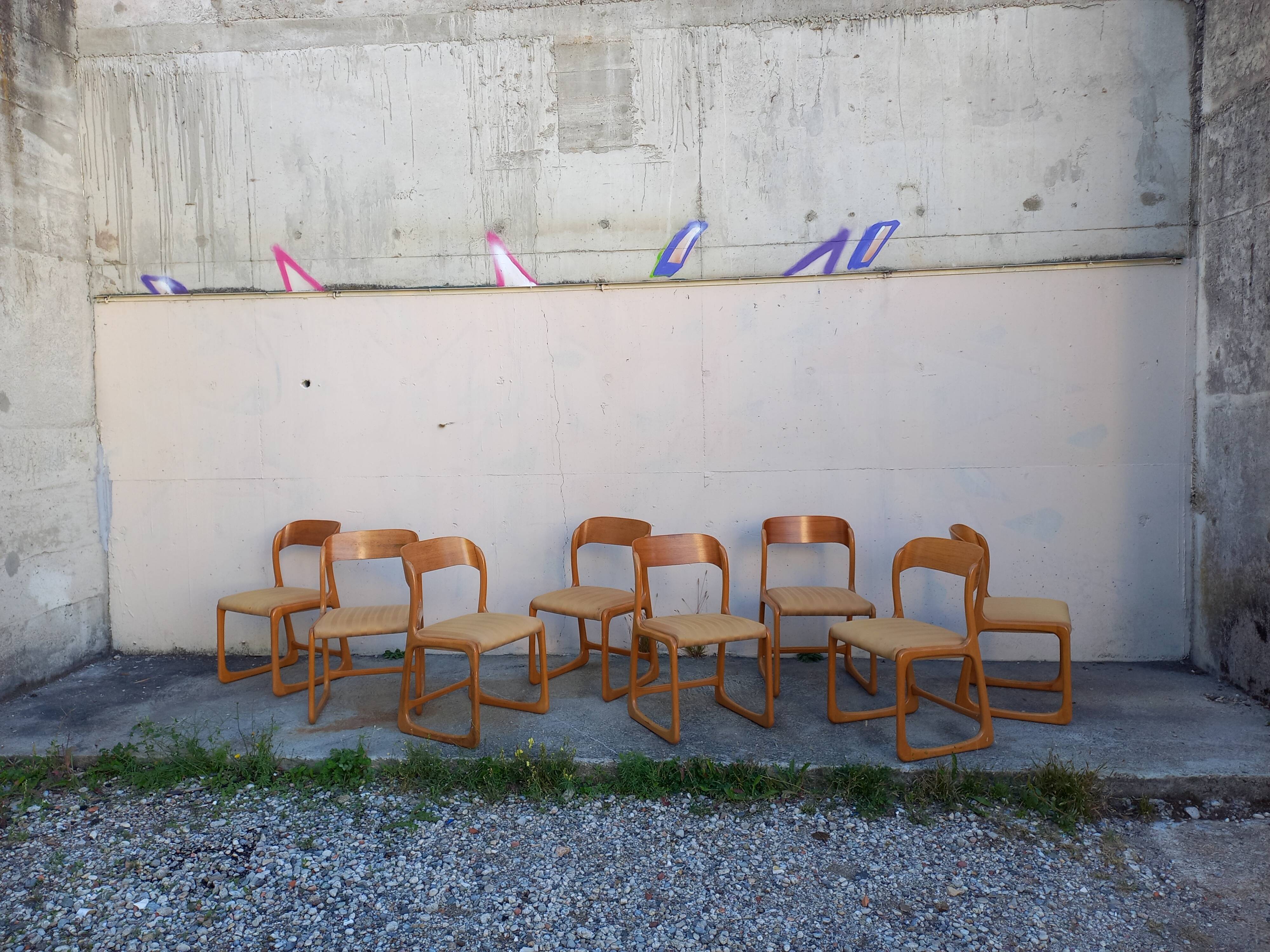 Baumann sleigh chairs, set of 8