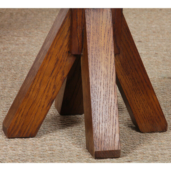 Pair of solid oak stools, French craftsmanship, 1960.