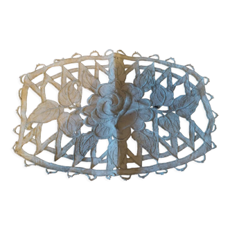 Antique hand-embroidered linen napkin