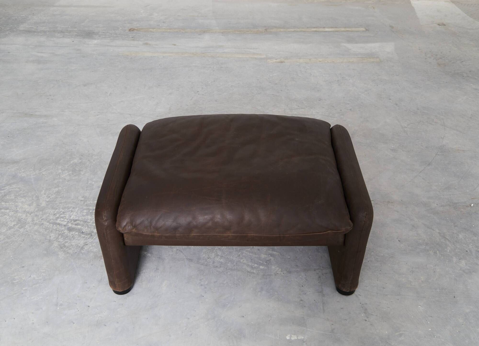 Leather Maralunga Lounge Chair and Ottoman by Vico Magistretti for Cassina