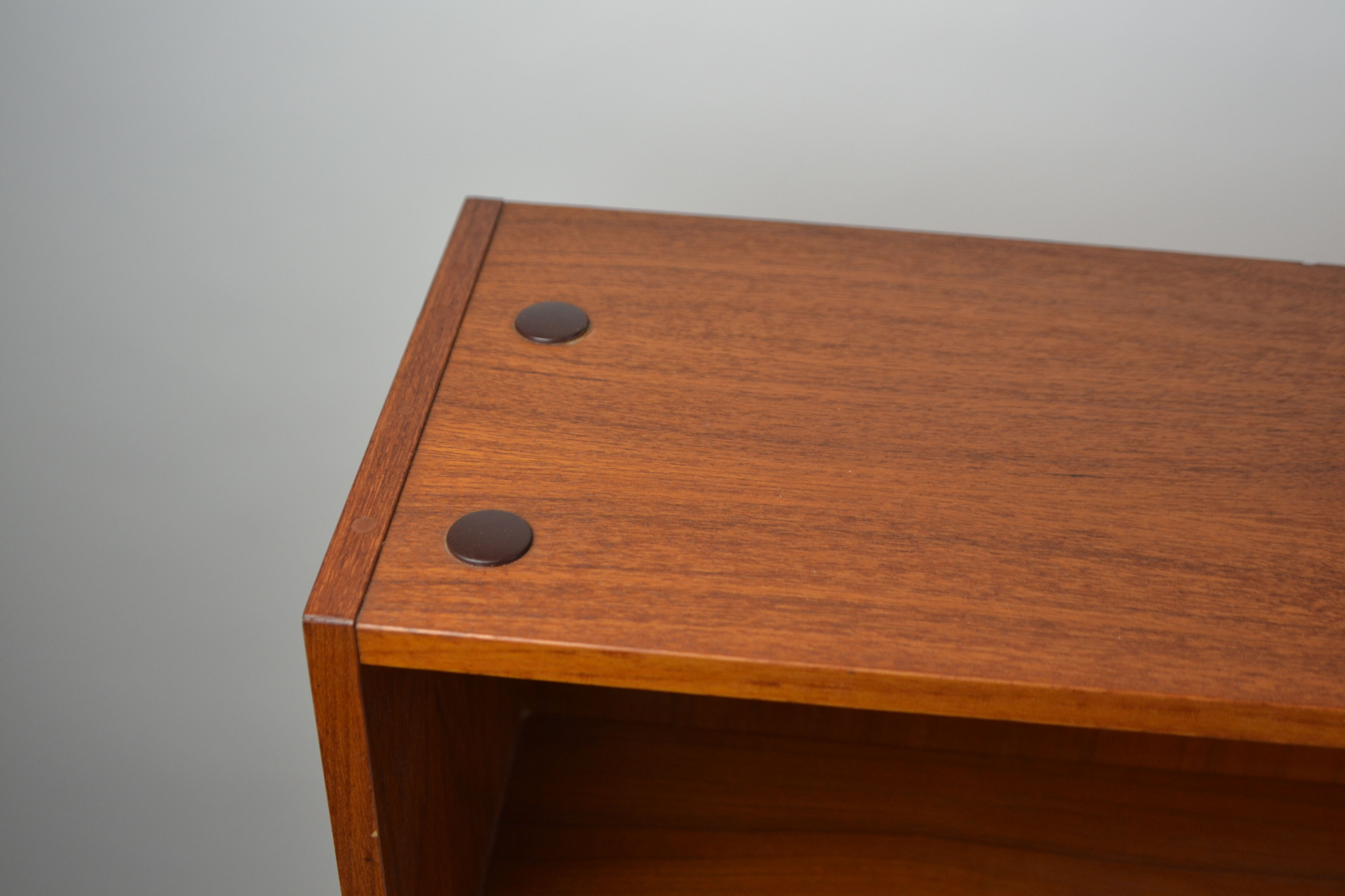 Vintage Danish bookcase / highboard with smoked glass doors
