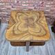Restored Art Deco Walnut and Oak Side Table with Original Glass 1930s