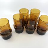 Set of 6 orangeade glasses / pitcher / ice bucket • Italy • 1970