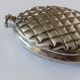 Vintage 1950s silver-plated flask in the shape of a pine cone.