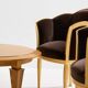 Paire de fauteuils en bois doré et velours marron parMaurice Dufrène, 1925