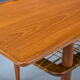 Table basse mid-century en teck et rotin