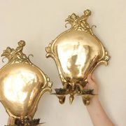 Pair Of Mid Century Swedish Brass Sconces