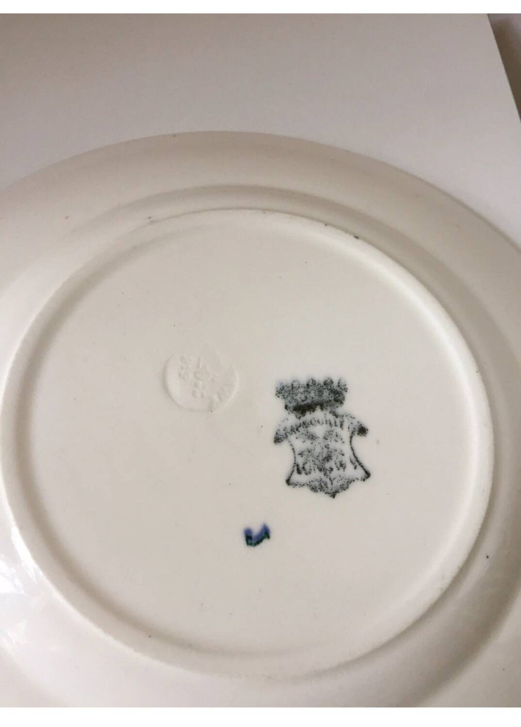 Longwy green ceramic plate, ironstone, 19th century