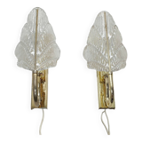 Par de apliques de cristal. Italia, 1970s.