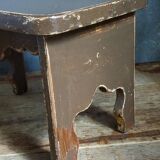 Mini-bench stool in old patinated solid wood