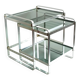 Nested tables in aluminium and smoked glass by Martini & Rossi, 1970s.
