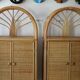 Vintage rattan bookcase 1970