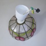 suspension luminaire in mother-of-pearl decoration flower