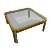 Brutalist Brass T09 coffee table by Peter Ghyczy 1970