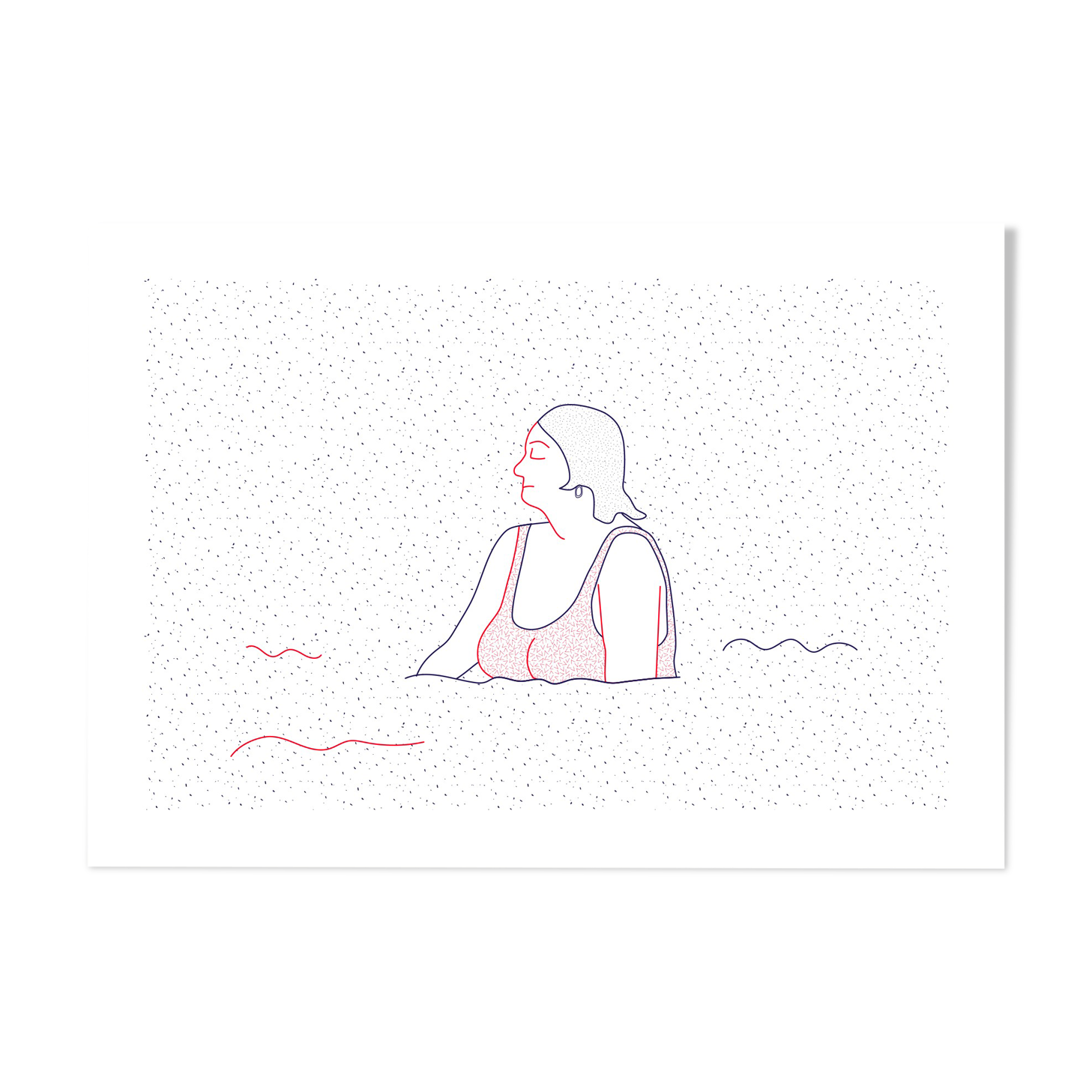 Illustration A4 Naiade No. 2/8 Brittany blue bather