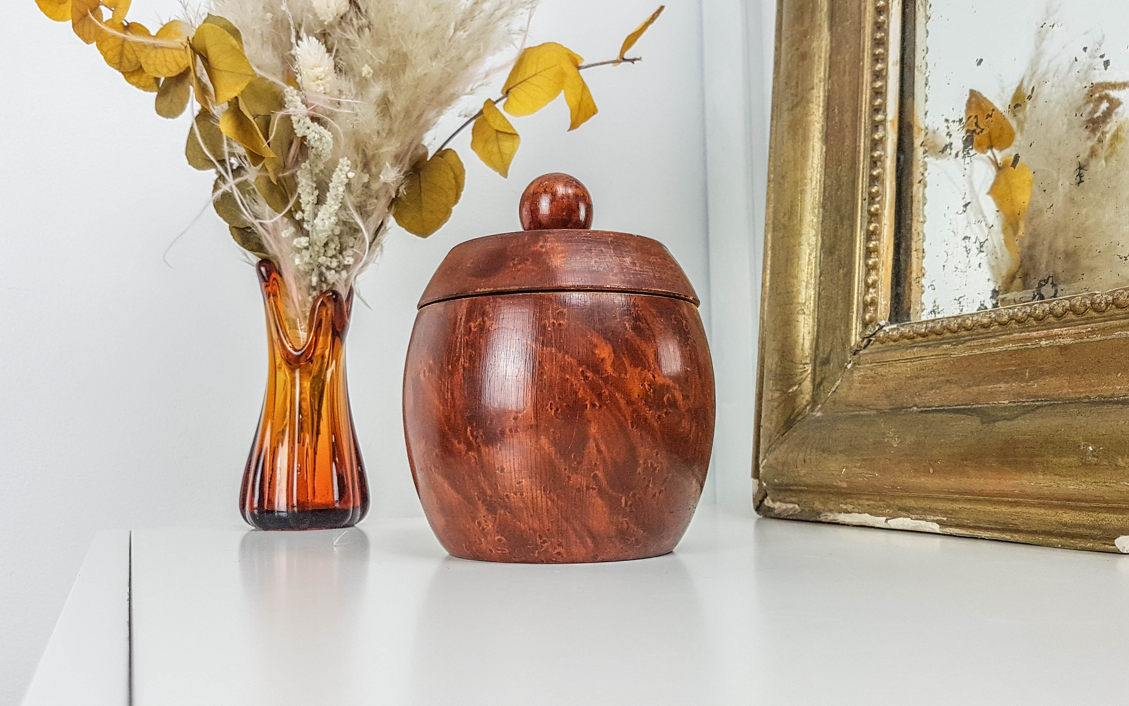 Vintage exotic wooden tobacco box