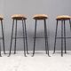 Vintage french wrought iron bar stools, 1960s - set of 4