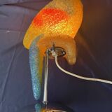 Vintage parrot lamp soft plastic and chrome table lamp exotic lamp