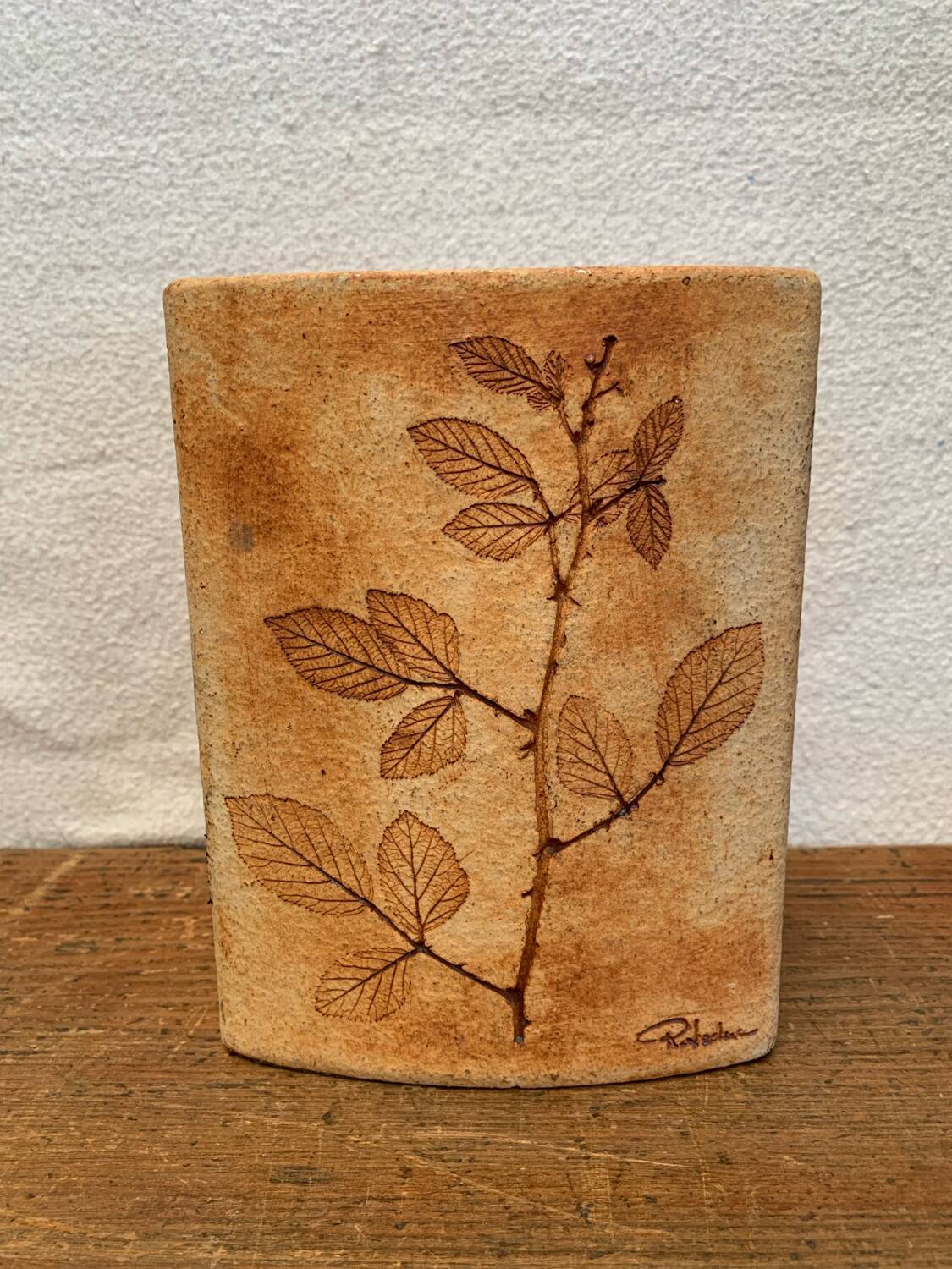 Ceramic Vase Vallauris Raymonde Leduc Herbarium Vintage