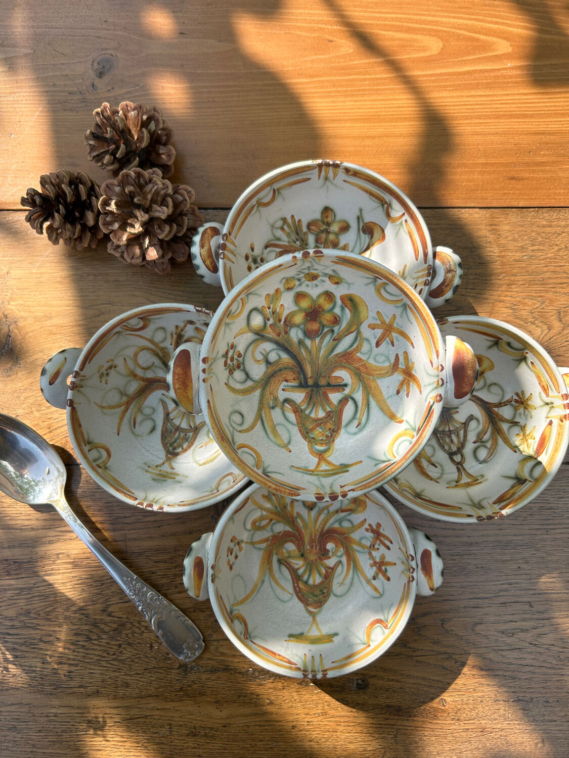 Set of 5 Keraluc Quimper ear bowls