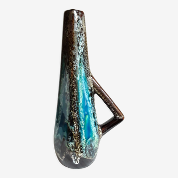 Flamed vintage ceramic vase