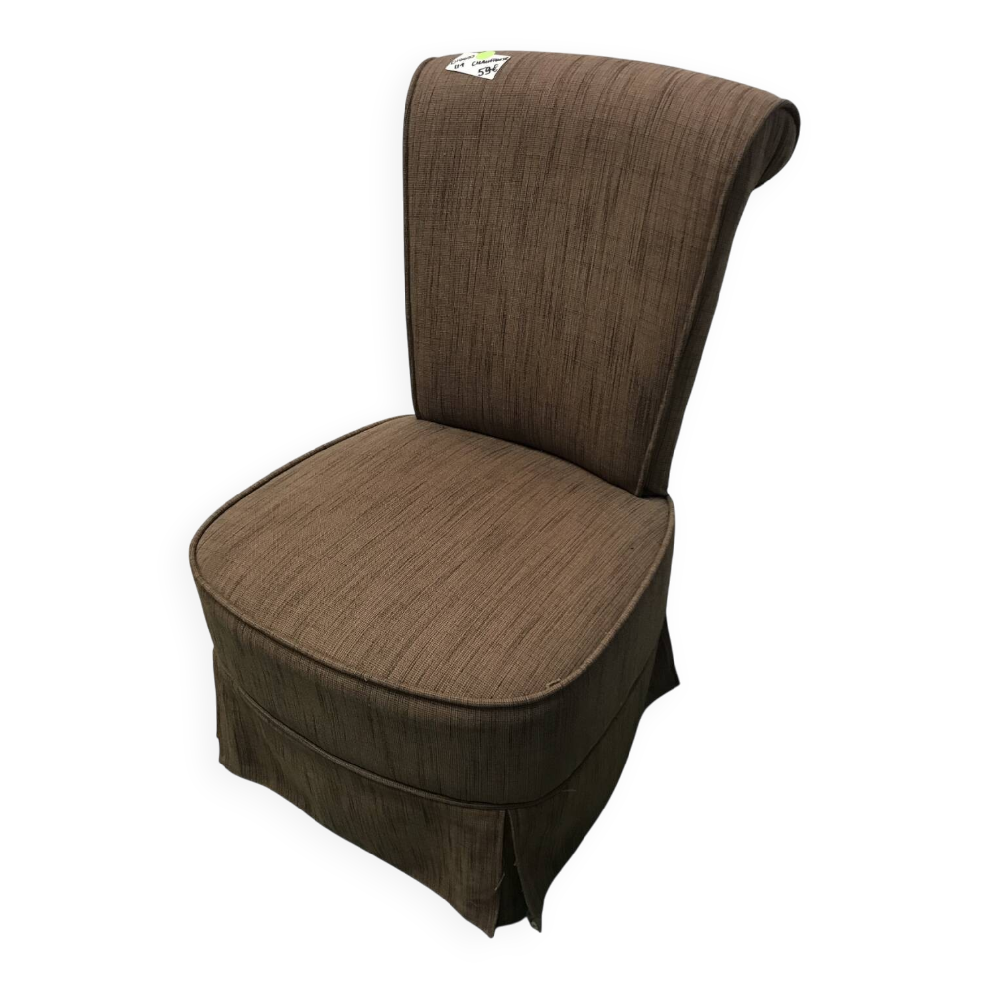 Brown fabric armchair