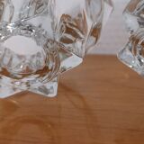 2 vintage crystal candle holders from Reims, France