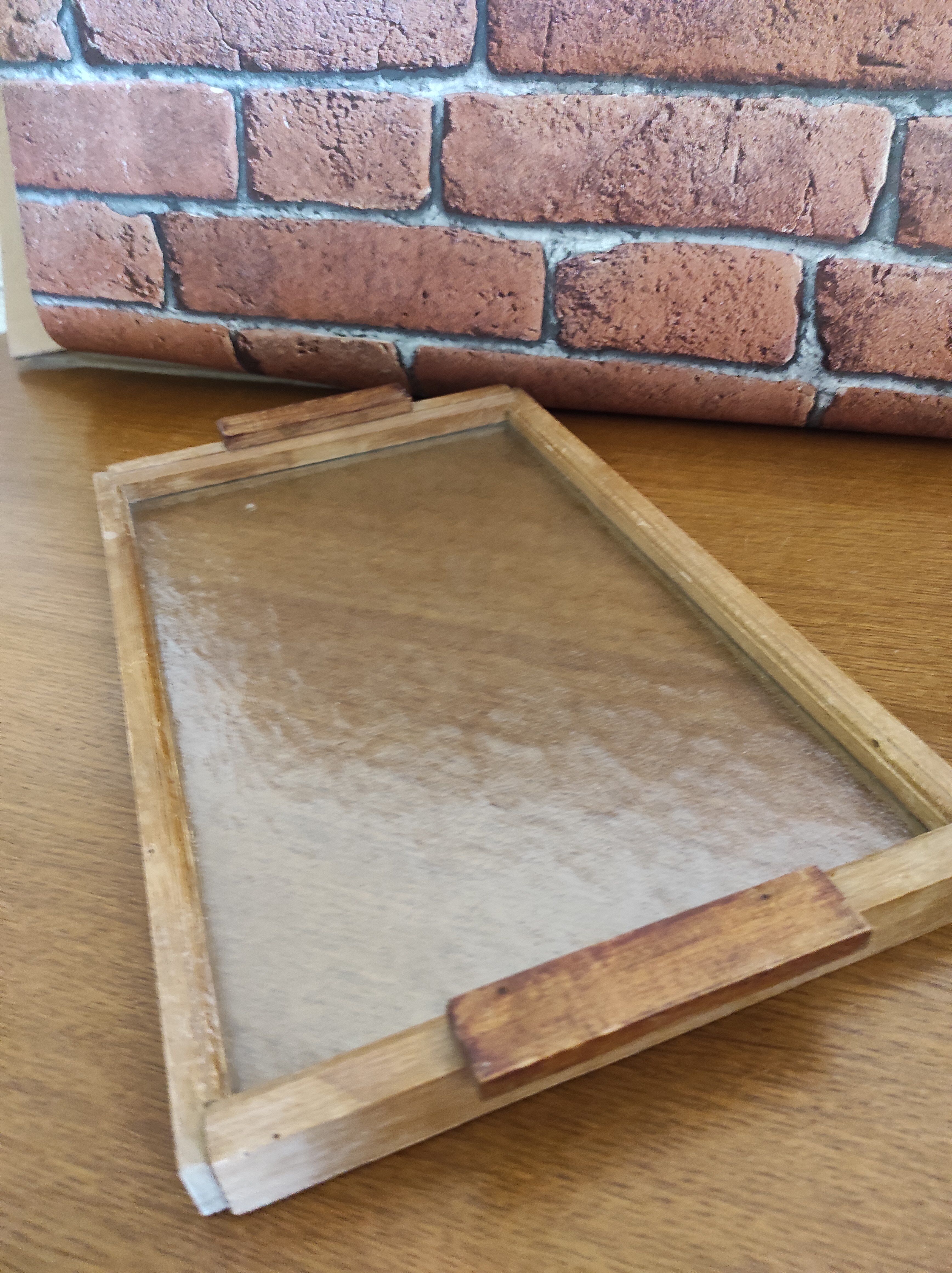 Vintage hammered glass tray
