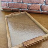 Vintage hammered glass tray