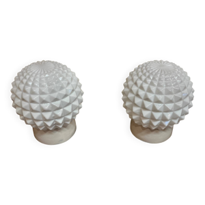 paire d'appliques opaline