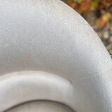 Old toad armchair in beige velvet