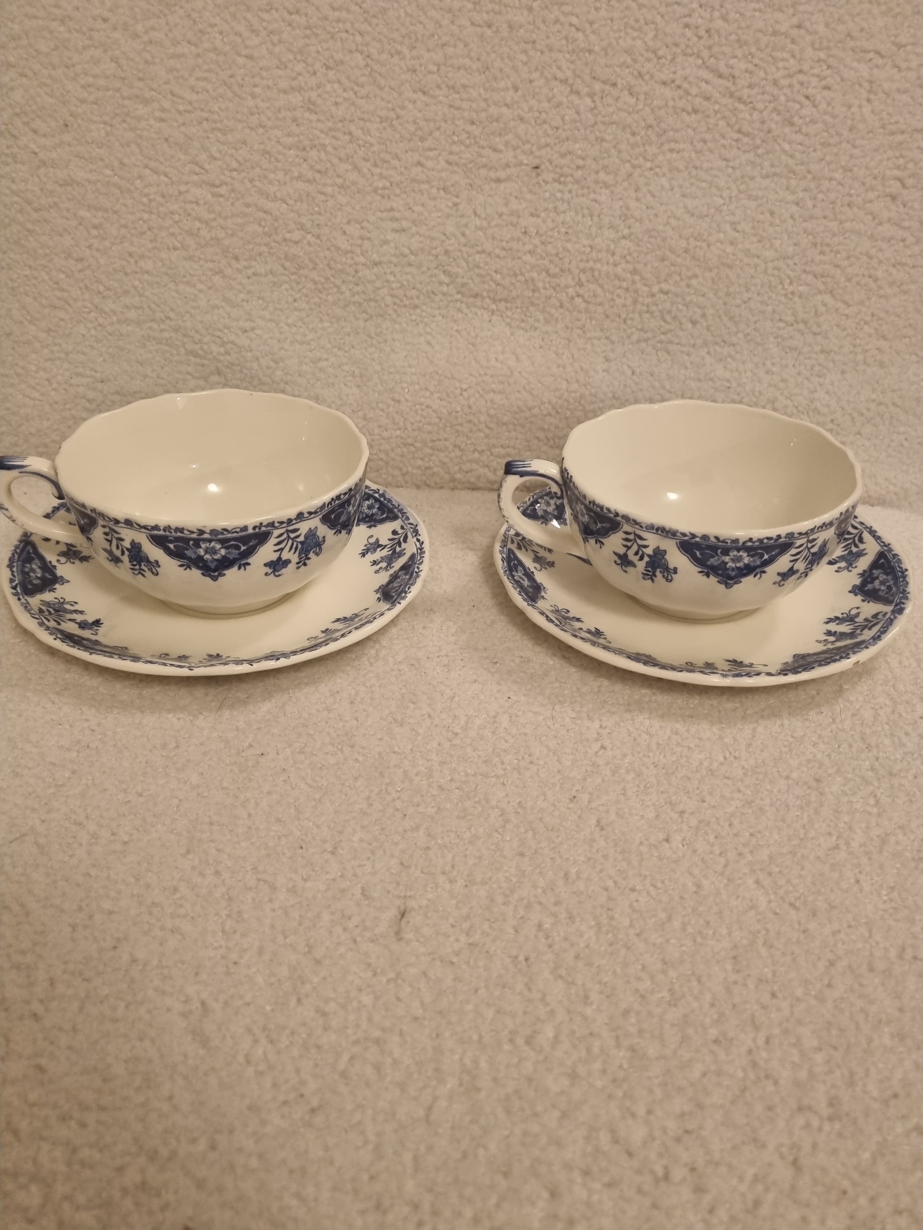 Gien dolphin model cups and under cups