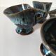 4 sculptural stoneware cups by Philippe Monroig