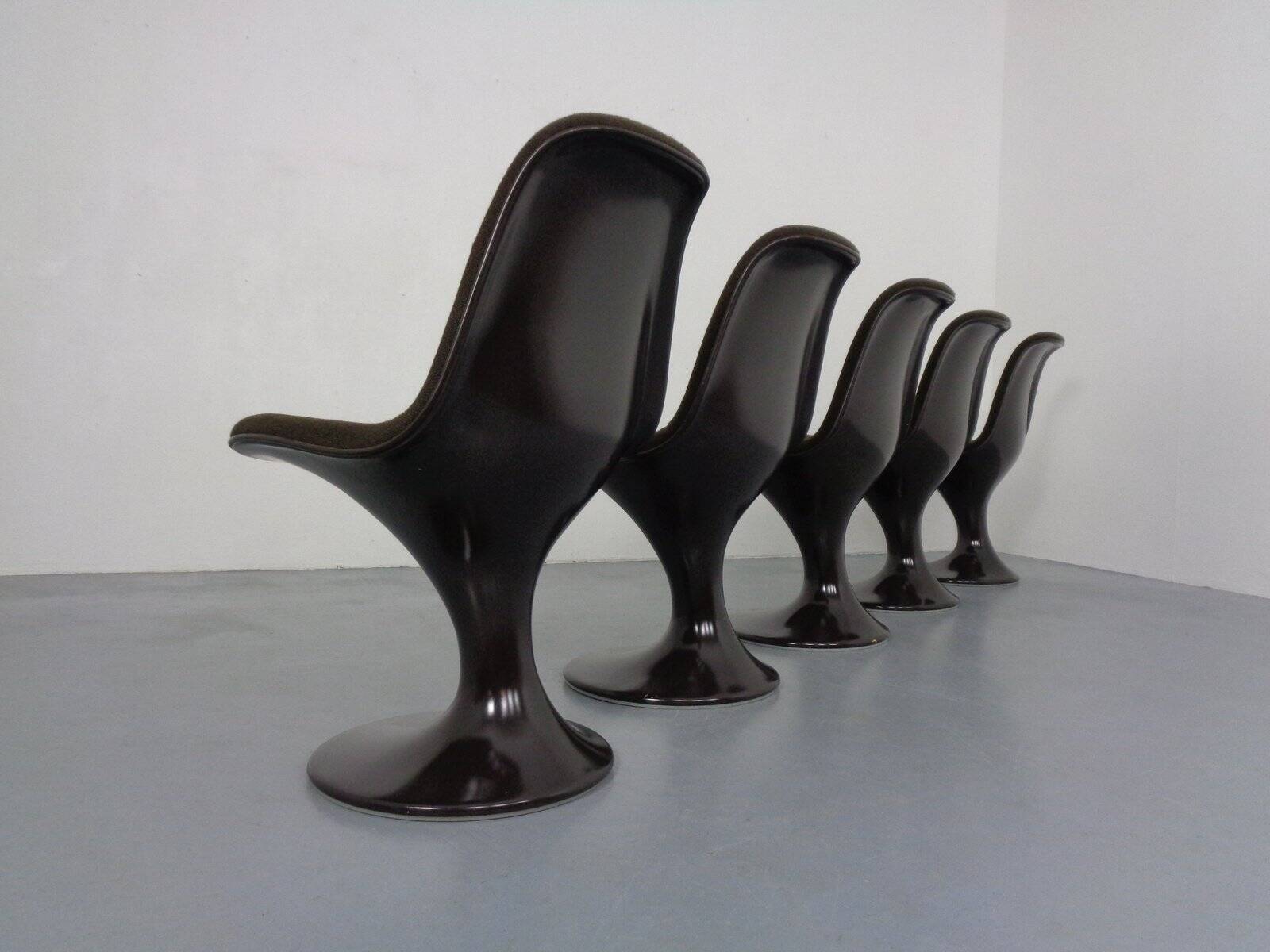 Orbit Chairs by Farner & Grunder for Herman Miller, 1970s, Set of 5