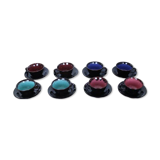 8-cup Keraluc Quimper set, with saucers, ceramic