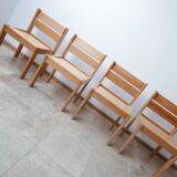 Pine swedish set of dining chairs