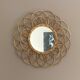 Vintage sun mirror in arched rattan, 55cm, 1960