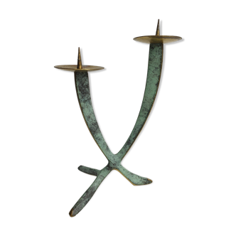 Bronze brutalist candlestick