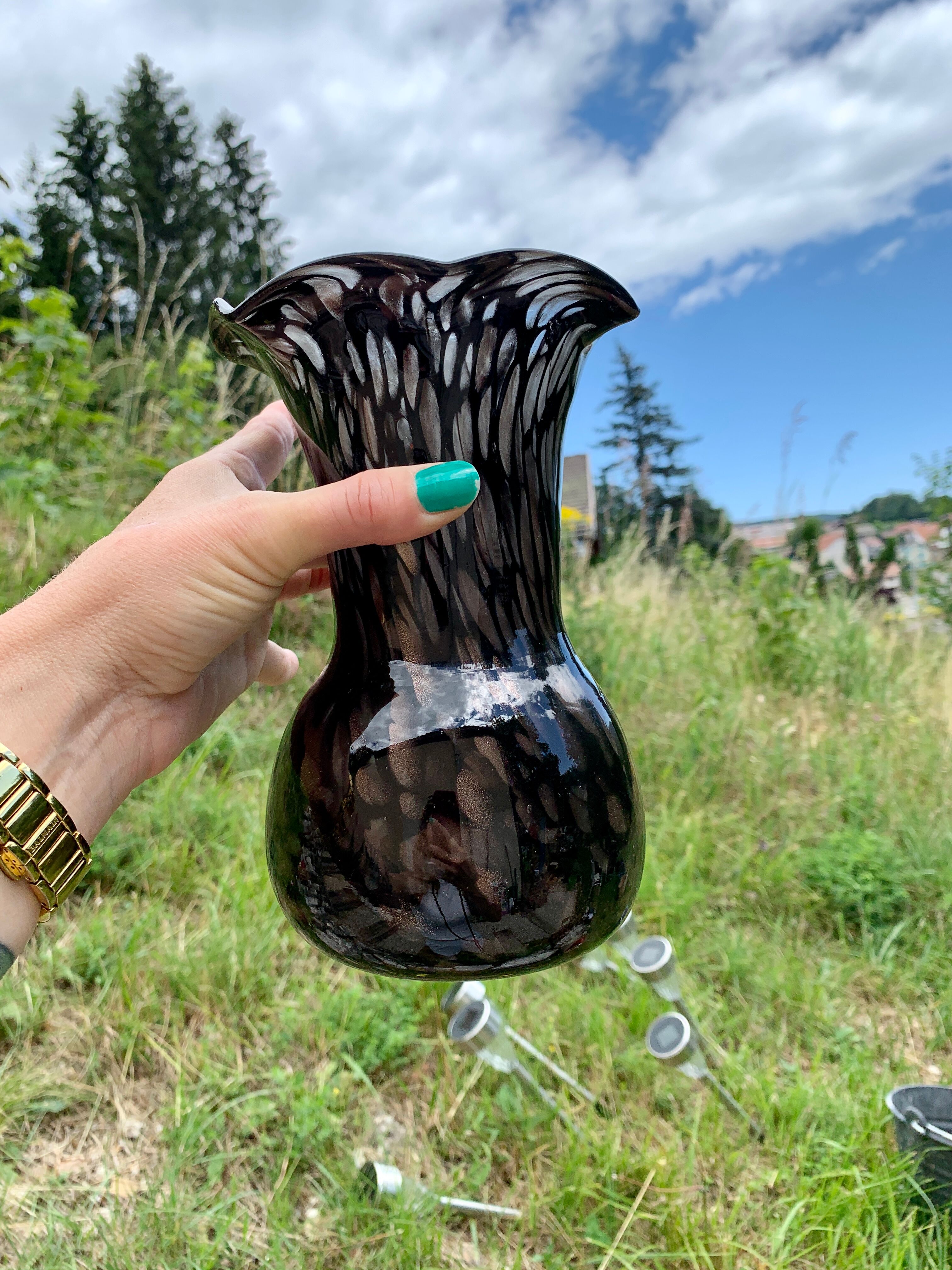 Blown glass vase