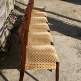 Lot of 6 vintage Scandinavian chairs from the 1950s in rosewood.